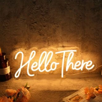 Hello There Yellow LED Neon Sign