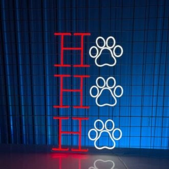Brighten Your Holiday Celebrations and Decor with Hohoho Paw Dog Led Neon Sign - Perfect for Christmas, Home, Office, and Pet Store Festivities
