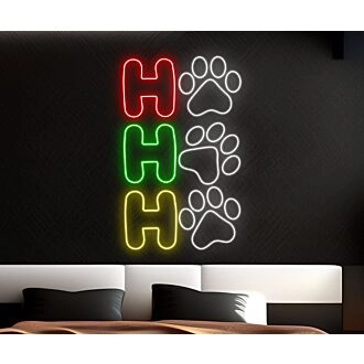Brighten Your Festivities: Perfect for Home Decor, Office Sparkle, and Holiday Parties with Hohoho Paw Dog Led Neon Sign Hohoho Christmas Led Sign Merry Christmas Neon Light.