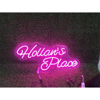 Brighten Up Your Space: Hollans Place Custom LED Neon Sign for Home, Office, Weddings, and Parties.