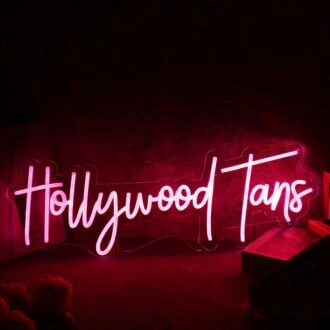 Hollywood Tans Red Neon Sign
