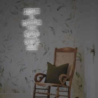 Brighten Up Your Space: Perfect for Home Decor, Office Ambiance, and Bar Settings with Home Is Where The Good Vibe Are LED Neon Sign.