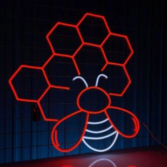 Brighten Up Your Space: Perfect for Home Decor, Bars, and Weddings - Honeycomb Led Neon Sign Bee Hive Neon Light Honey Decor.