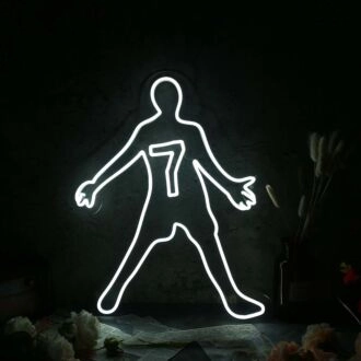 human silhouette With Number 7 Neon Sign