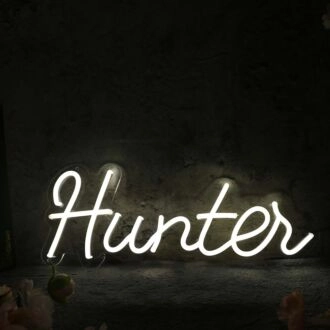 Hunter White Neon Sign