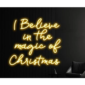 Brighten Your Holiday Spirit in Any Setting: Home, Office, or Store with the I Believe In The Magic Of Christmas Led Neon Sign Believe Neon Led Sign.