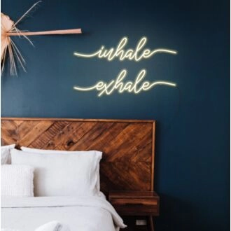 Inhale Exhale Neon Sign for Relaxation and Wellness Spaces