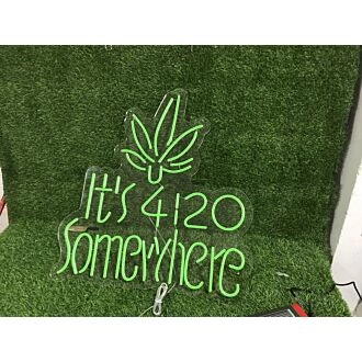 Brighten Up Your Bar, Home, or Celebratory Events with the Its 4120 Somewhere Green Leaf LED Neon Sign.
