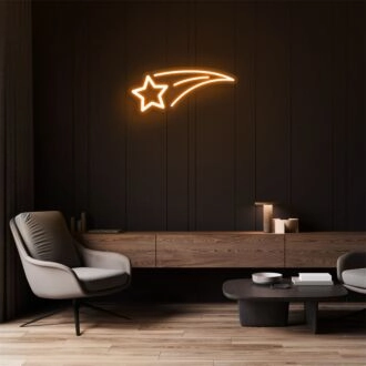 Verleihen Sie Ihrem Zuhause, Büro oder Ihrer Partydekoration mit dem Mini-Sternschnuppen-LED-Neonschild eine kosmische Note.