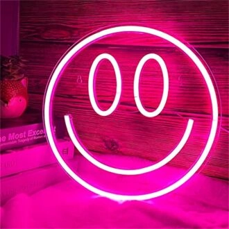 Brighten Up Your Space: Smile Face LED Neon Sign Perfect for Home Decor, Offices, Stores, Bars, and Celebrations.