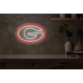 Verschönern Sie Ihren Raum: Das Georgia Power G Logo LED-Neonzeichen für Bars, Hochzeiten und Wohnkultur.
