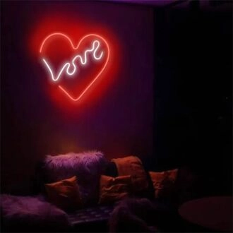 Brighten Up Your Wedding, Bar, or Birthday Bash with The Party Love With Heart LED Neon Sign.