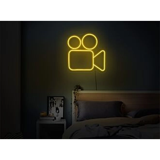 Capture the perfect ambiance in your bar, studio, or home cinema with the Video Camera LED Neon Sign.