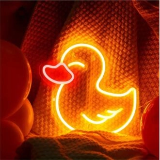 Brighten Up Your Space: Yellow Duck LED Neon Wall Sign for Home Decor, Nighttime Parties, and Playful Office Settings