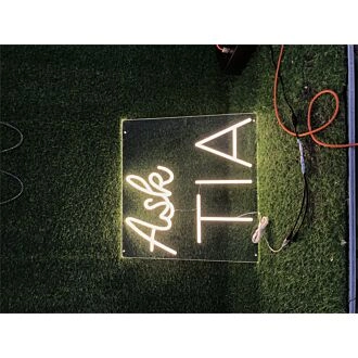 Brighten Up Your Space: Custom Ask Tia LED Neon Sign for Bars, Weddings, and Home Decor