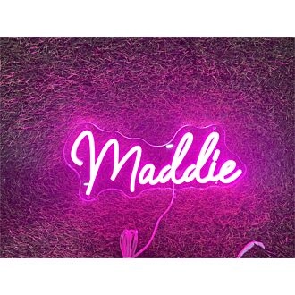 Add a Personal Touch to Your Weddings, Parties, and Home Décor with the Custom Name Maddie LED Neon Sign.