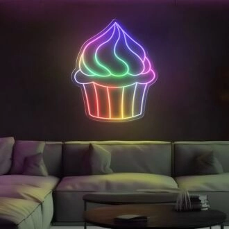 Erhellen Sie Ihren Raum: Mehrfarbiges Cupcake Magic LED-Neonschild Perfekt für Heimdekoration, Feieratmosphäre und Auffällige Schaufenster.