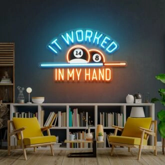 Enhance Your Game Room, Bar, or Business with the Striking Billiards Wall Decor Business Logo Sign For Wall LED UV Neon Sign.