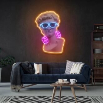 Elevate Your Space: Headphone On David Led Uv Neon Sign - A Versatile Accent for Home, Office, and Entertainment Venues.