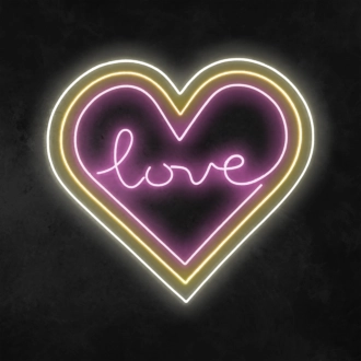 Love' Triple Heart Neon Sign