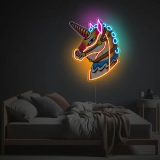 Fügen Sie einen magischen Touch zu Ihrem Zuhause, Ihrer Bar oder Ihrer märchenhaften Hochzeit mit LED-Neon-Acrylkunst im mittelalterlichen Einhorn-Stil hinzu.
