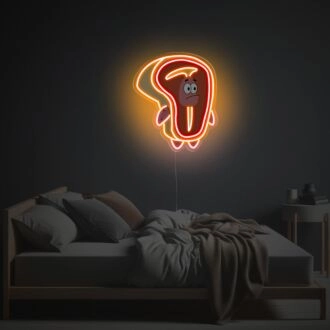 Hellerleuchte Dein Zuhause, Büro oder Bar auf: Patrick Star mit Fleischanzug LED Neon Acrylkunstwerk Perfekt für Themenfeiern und kreative Räume.