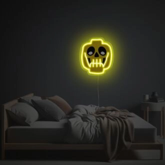 Beleuchten Sie Ihren Raum: Gelber Lego-Schädelkopf als LED-Neon-Acrylkunstwerk – Perfekt für Wohnkultur, Bars und Themenpartys.
