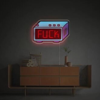 Elevate Your Space: Fuxk Clock LED Neon Acrylic Artwork Perfect for Home Decor, Modern Offices, and Trendy Bars.
