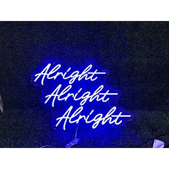 Elevate Your Space: Alright Alright Alright Blue Neon Sign Perfect for Bar, Home Decor, and Weddings