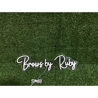 Light Up Your Beauty Salon or Makeup Studio with Brows By Ruby White LED Neon Sign