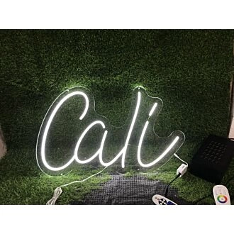 Brighten Up Your Space: Cali White LED Neon Sign for Home Decor, Office Vibes, and Vibrant Bar Atmospheres
