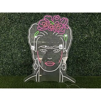 Erhellen Sie Ihren Raum: Frida Kahlo LED-Neonschild für Künstlerateliers, trendige Cafés und eklektische Wohnkultur.