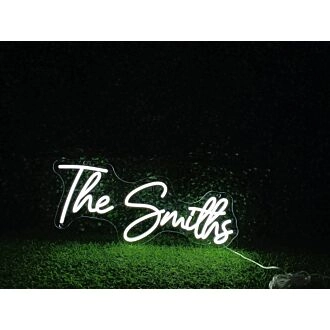 Elevate your office, wedding, or bar ambiance with The Smiths White LED Neon Sign.