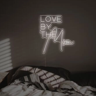Brighten Your Wedding, Home, and Parties with the Enchanting Love By The Moon LED Neon Sign.