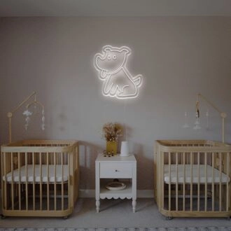Bring Whimsy to Your Space: Little Cuty Puppy LED Neon Sign Perfect for Kid's Rooms, Play Areas, and Pet-Friendly Cafes