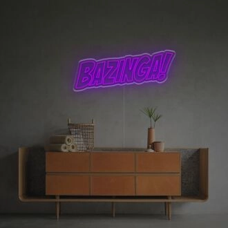 Brighten Up Your Space: Bazinga LED Neon Sign for Office, Bar, and Home Decor Elegance