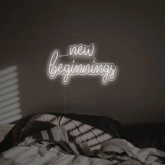 Brighten Your Special Moments: New Beginnings LED Neon Sign for Weddings, Celebrations, and Cozy Home Vibes.