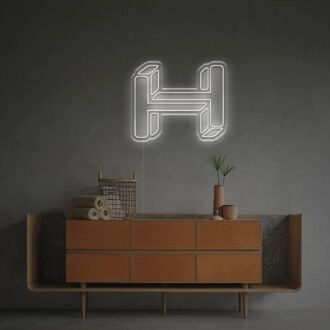 Brighten up Bars, Weddings, and Office Spaces with the Three-Dimensional Letter H LED Neon Sign.
