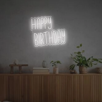 Elevate Celebrations at Home, Office, and Beyond with the Happy Birthday For Family LED Neon Sign.