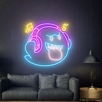 Add a Spooky Glow to Your Home, Office, or Halloween Party with Boo Neon Sign Super Boo Cute Ghost Neon Sign.