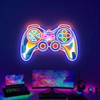 Light Up Your Game Room & Add A Vibrant Touch To Parties With The Game Handsign UV Neon Sign Art Decor.