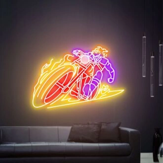 Verbessern Sie Ihren Raum mit vielseitigem Ghost Rider Neon Schild: Perfekt für Spielzimmer, Bars und Home-Office-Dekor.