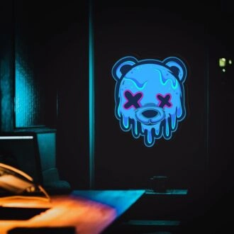 Verschönern Sie Ihren Raum mit dem Head Bear Art Neon-Schild: Perfekt für Schlafzimmerambiente, kreative Büros oder Baratmosphäre.