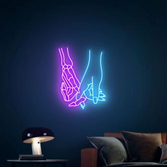 Verschönern Sie Ihre besonderen Momente: Von Hochzeiten bis zur Wohnatmosphäre mit dem Versprechen der Romantik – Hände LED Leuchtschrift „Lover Hands“ Neon Schild.