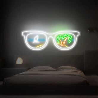 Brighten Up Your Space: Summer Glasses Neon Sign For Vibrant Game Room, Home, Bar, and Party Ambiance