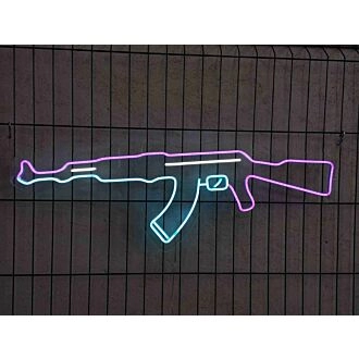 Brighten Up Your Boy's Room, Game Nights, and Man Cave with the Ak47 Light Sign Rifle Neon Sign.