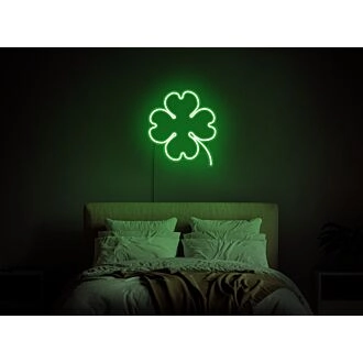 Brighten Your Home, Bar, or St. Patrick's Day Celebrations with the Lucky Clover Neon Sign Neon Sign Clover Led 4 Leaf Clover Neon Shamrock Sign Spring Neon.