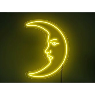 Verwandeln Sie Ihren Raum in eine himmlische Oase mit dem Moon Face Neon Sign - Perfekt für Schlafzimmer, Bars, Hochzeiten und mehr!