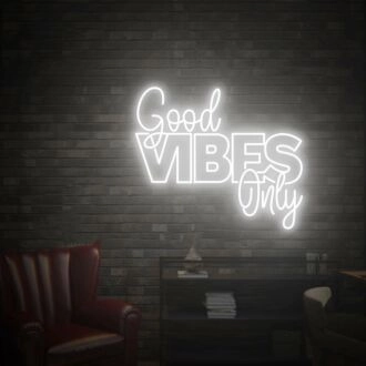 Brighten Up Your Space: Good Vibes Only LED Neon Sign for Bars, Weddings, Offices, and Home Decor
