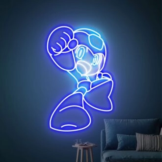 Light Up Your Gaming Sanctuary: Megaman Led Neon Sign, A Perfect Gift for Gamers and a Vibrant Addition to Home Decor, Office, or Gaming Room.